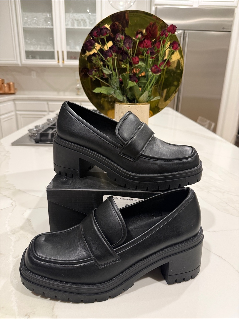 Vici Lillard Chunky Platform Heeled Loafers - Black